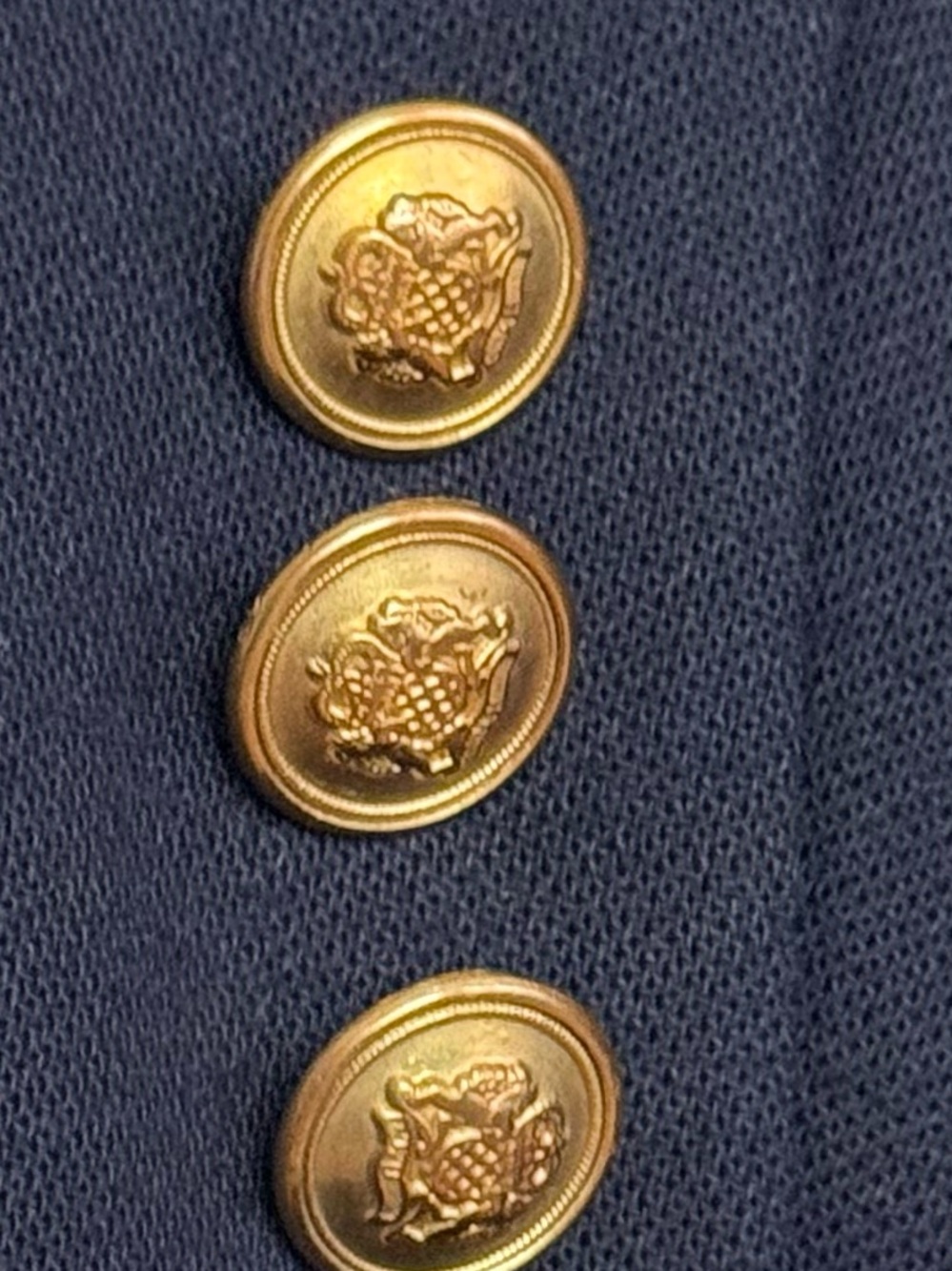 Vintage 90’s Lauren Ralph Lauren Navy 3D Crown Crest Wool Blazer Jacket Size 2P - Picture 8 of 13